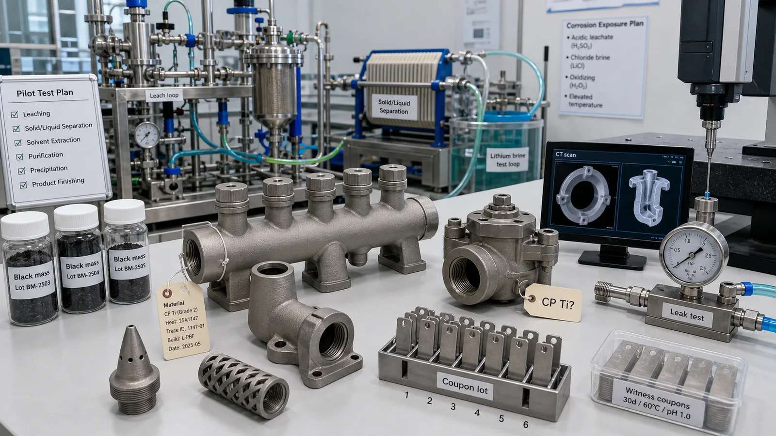 Titanium 3D Printing for Battery Recycling and Critical Minerals Processing Parts