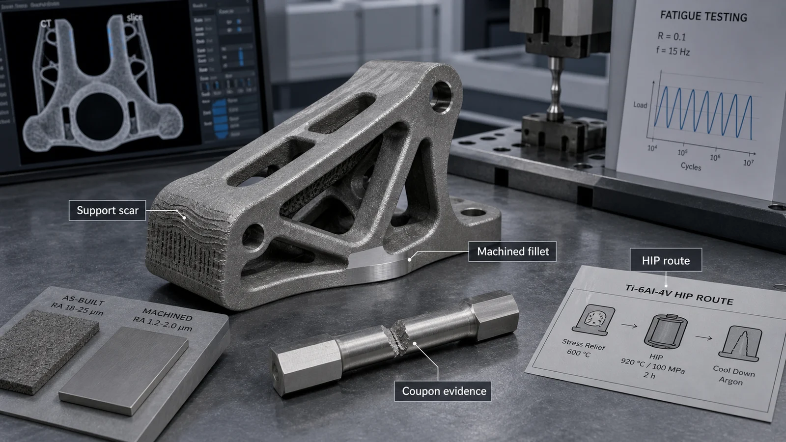 Titanium 3D Printing Fatigue Design: Surface Finish, HIP, and Inspection
