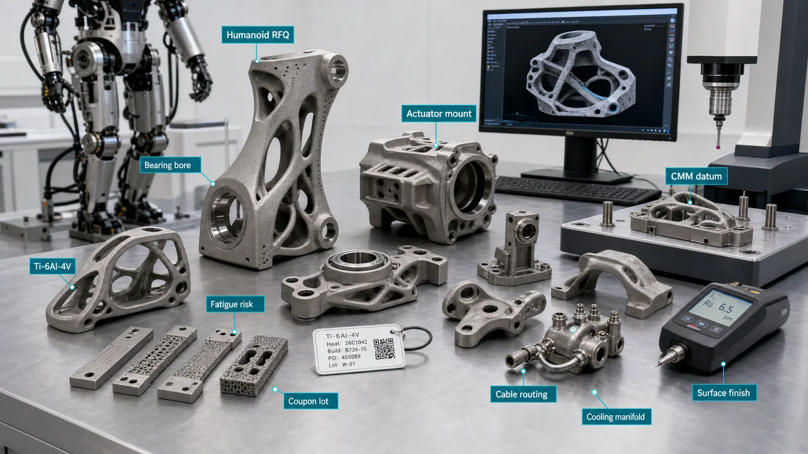 Titanium 3D Printing for Humanoid Robots and AI Robotics Hardware