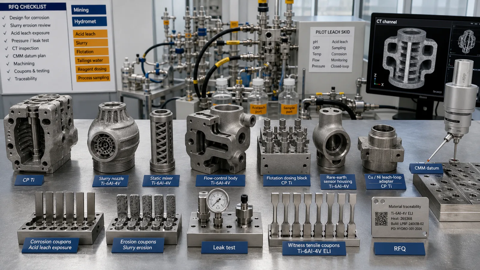 Titanium 3D Printing for Mining, Mineral Processing, and Hydrometallurgy Hardware