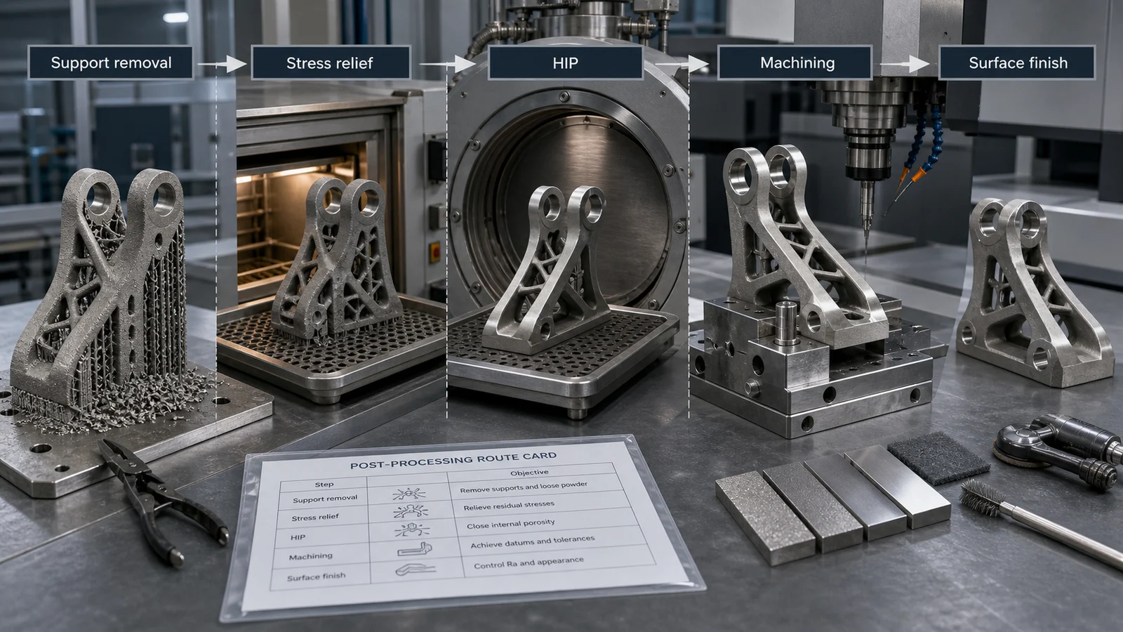 Titanium 3D Printing Post-Processing: Heat Treatment, HIP, Machining, and Finish