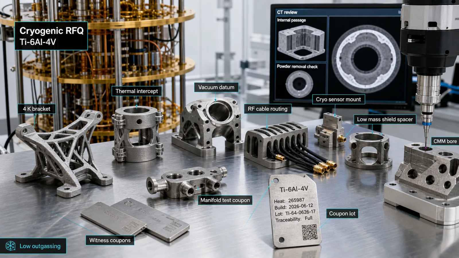Titanium 3D Printing for Quantum Computing and Cryogenic Hardware